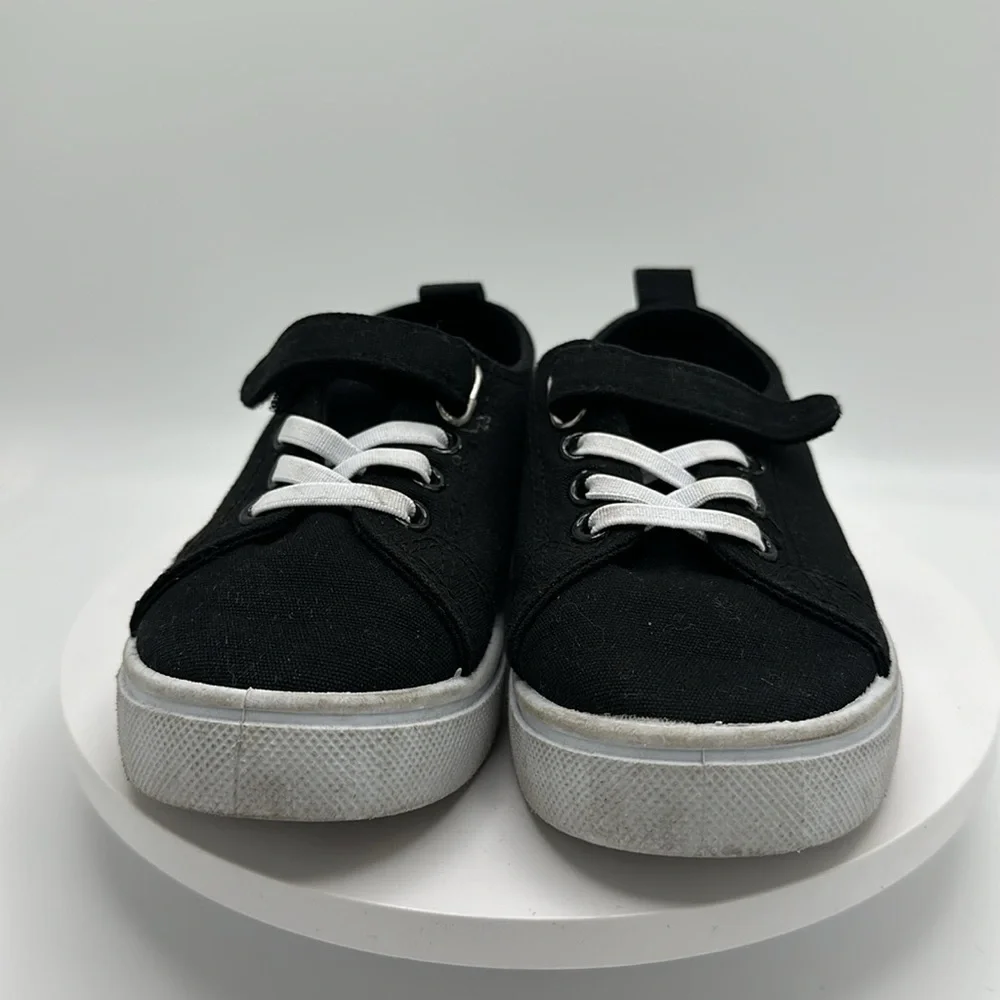 FABKIDS Black Canvas Sneakers, Size 8